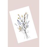 Emtory Home 25 Adet Çiçekli Tebrik Kartı - Toka Kartı - Çiçekli Teşekkür Kartı - Kuşe Kart 10X15CM