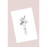 Emtory Home 25 Adet Flower Tebrik Kartı - Toka Kartı - Çiçekli Teşekkür Kartı - Kuşe Kart 10X15CM