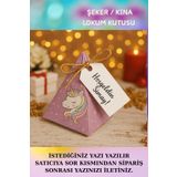 Emtory Home 30 Adet Unicorn Gold İpli Piramit Kutu - Lokum Kutusu - Şeker Kutusu - Mevlid Hediyelik