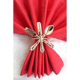 Emtory Home 6 Adet Dekoratif Gold Food Style Peçete Halkası - Napkin Ring Altın