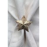 Emtory Home 6 Adet Dekoratif Gold Star Nova Peçete Halkası - Napkin Ring Altın