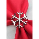 Emtory Home 6 Adet Gümüş Kar Tanesi Peçete Halkası - Napkin Ring