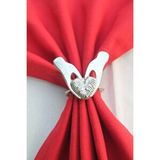 Emtory Home 6 Adet Gümüş Love Is A Passion Peçete Halkası