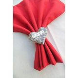 Emtory Home 6 Adet Gümüş Love Kalp Metal Peçete Halkası