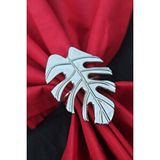 Emtory Home 6 Adet Gümüş Tropical Leaf Metal Peçete Halkası