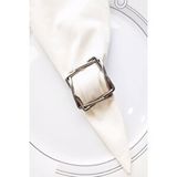 Emtory Home 6 Adet Silver Square Metal Peçete Halkası Gümüş