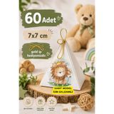 Emtory Home 60 Adet Aslan Piramit Kutu - Lokum Kutusu - Şeker Kutusu - Mevlid Hediyelik - Hoşgeldin Bebek