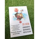 Emtory Home Atatürk & Çocuk Konsept 10 Adet Kırmızı Türk Bayraklı 29 Ekim Hediye