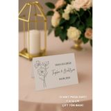 Emtory Home Cosmos Nişan Masa Kartı Çift Yön Baskı - 11x16cm - İsme Özel - Nişan Kartı - Nikah Kartı