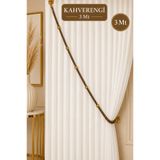Emtory Home Kahverengi Kruvaze Perde Tavan Korniş Bağlama Halatı - Gold Detaylı - Perde Süsü - 3 Metre - 1 Adet