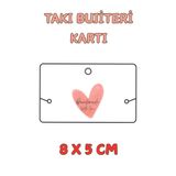 Emtory Home Kalpli Handmade With Love - 100 Adet Bileklik & Kolye Kartı - Takı Kartı - Paketleme Kartı Bujiteri