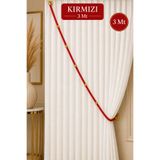 Emtory Home Kırmızı Kruvaze Perde Tavan Korniş Bağlama Halatı - Gold Detaylı - Perde Süsü - 3 Metre - 1 Adet
