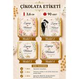 Emtory Home Kişiye Özel Madlen Çikolata Etiketi Nişan Düğün Söz Nikah İsimli Baskılı Sticker Etiket Kare