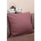 Emtory Home Koyu Gül Kurusu Premium %100 Pamuklu Fermuarsız Kırlent Kılıfı 43x43cm Yatak Odası Kırlent