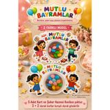 Emtory Home Mix 5 Adet Mutlu Bayramlar Şeker Kartı - Bayram Hediyesi - 10x12cm - Sömestr Karne Hediye
