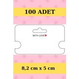 Emtory Home With Love - 100 Adet Kolye Kartı - Bileklik Kartı - Takı Kartı - Paketleme Kartı