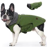 EMUST Kış Köpek Montları, Soğuk Hava için Polar Köpek Kıyafeti, İngiliz Tarzı Rüzgar Geçirmez Sıcak Köpek Montları Kış için Küçük Köpek Montları için, Yeşil, XS