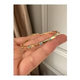 emy by emel luxury silver jewelry Altın Kaplama Turkuaz Taşlı Bilezik 925 Ayar Gümüş