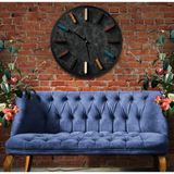 Emya Home Stone Kanvas (Ahşap) Duvar Saati - 50 cm