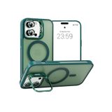 Emybox İphone 11 Kamera Korumalı Stantlı Magsafe ile Uyumlu Destekli Mat Lens Koruyucu Hediye Telefon Kılıfı,Haki Tek Ebat