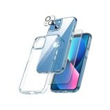 Emybox Iphone 14 Köşe Korumalı Antishock Şeffaf Telefon Kılıfı Ekran Koruyucu Ve Kamera Koruyucu Cam,Şeffaf Tek Ebat