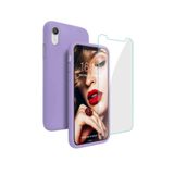 Emybox Iphone 7 8 Se 2020 Içi Kadife Soft Lansman Silikon Telefon Kılıfı - Ekran Koruyucu Hediye,Lila Tek Ebat