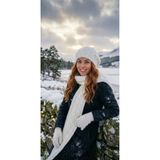emybox Kadın Örgü Desenli Ressam Bere Atkı Eldiven 3'lü Set Kışlık Takım Bordo