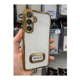 Emybox Samsung Galaxy A35 5G Kamera Lens Korumalı Şeffaf Yumuşak Silikon Telefon Kılıfı Kapak,Gold Tek Ebat