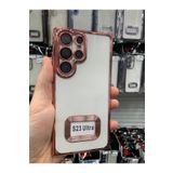 Emybox Samsung Galaxy S23 Ultra Kamera Lens Korumalı Şeffaf Yumuşak Silikon Telefon Kılıfı Kapak,Rose Tek Ebat