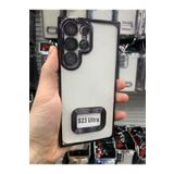 Emybox Samsung Galaxy S23 Ultra Kamera Lens Korumalı Şeffaf Yumuşak Silikon Telefon Kılıfı Kapak,Siyah Tek Ebat