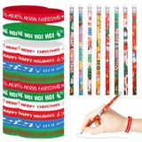 emzrivo 48 Adet Noel Kalem Seti 24 Noel Kalemleri Silgi ile 24 Noel Silikon Bilezikler Noel Ahşap Kalemler Tatil Kalemleri Noel Bileklikleri Kauçuk Bilezikler Noel Çorap Stuffers