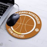 En Başarılı Basketbolcu Isme Özel Yuvarlak Mousepad - Beyaz