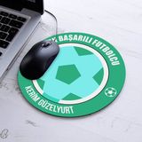 En Başarılı Futbolcu Isme Özel Yuvarlak Mousepad - Beyaz