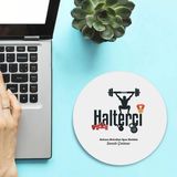 En Başarılı Haltercilere Isme Özel Yuvarlak Mousepad - Beyaz
