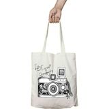 En Çok Satılan Fotoğraf Makinesi Temalı Iki Tarafı Kalıcı Baskılı Yıkanabilir Bez Çanta Omuz Çantası