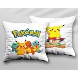 En Çok Satılan Pokemonlar Iki Adet Iki Tarafı Baskılı Yıkanabilir Yastık Kırlent Kılıfı - Krem - 43x43