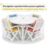 En Çok Tercih Edilen Şeffaf Bahçe Mobilyası Koruma Örtüsü,Su Geçirmez,PVC Balkon,Teras,Masa Takımı Koruyucu Kılıf,200x100 cm-Yuvarlak 200 x 100