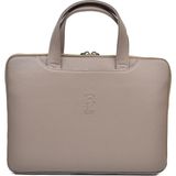 EN Deri Macbook ve Notebook 12 -13.3 - 14 Inç Uyumlu Macbook Çantası - 23.5 cm boy, 32.5 cm en - Krem