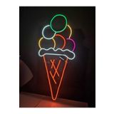 En Güzel Günde Külah Dondurma Neon Işıklı Led Tabela 40*80 cm
