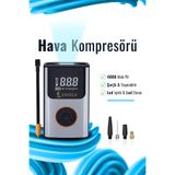 EN SİGA 4000 Mah Şarjlı Taşınabilir Araba Lastik Hava Top Şişirme Pompası LED Işıklı Dijital Hava Kompresörü