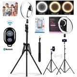 En Siga Adaptörlü Bluetooth Kumandalı 10 Inç Ring Light Youtuber Tiktok Çekim Makyaj Işığı 2.1 mt Tripod