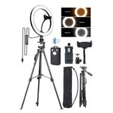 EN SİGA Bluetooth Kumandalı Youtuber Tiktok Led Işıklı Tripod Selfie Işığı Ring Light 10 Inç Halka 156cm