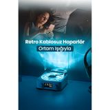 EN SİGA hoparlör kablosuz Bluetooth plakRetro pikap Tarzı çalar Stereo ses RGB projeksiyon lambası etkili