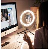 En Siga Masa Ayaklı 10 Inç LED Ring Lıght Influencer Youtuber Tiktok Telefon Tutucu Makyaj Işığı