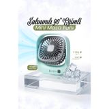EN SİGA Masa Fanı Mini Taşınabilir Usb Şarj Fanı Salınımlı 90° Eğimli Fan