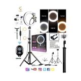 En Siga Mega Paket Bluetooth Kumandalı 10inç Rıng Lıght Youtuber Tıktok LED Telefon Tutacaklı 2.1mt Trıpod