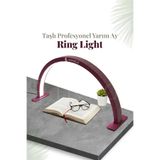 EN SİGA Taşlı Profesyonel Yarım Ay Ring Light Stand Led Işık Tırnak Kirpik Işık Led Manikür Işık Led