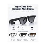 EN SİGA Yapay Zeka 8 MP Kameralı Akıllı Gözlük WiFi Bluetooth Fotoğraf Video Çeviri 3 Lensli