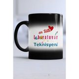 En Tatlı Laboratuvar Teknisyeni Hediye Kupa Bardak Sihirli - 1 Adet - 300 ml - Siyah