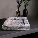 En Trend 11 Ala Menekşe Mermer Gizli Giderli Modern Kare Lavabo-226 - Gri